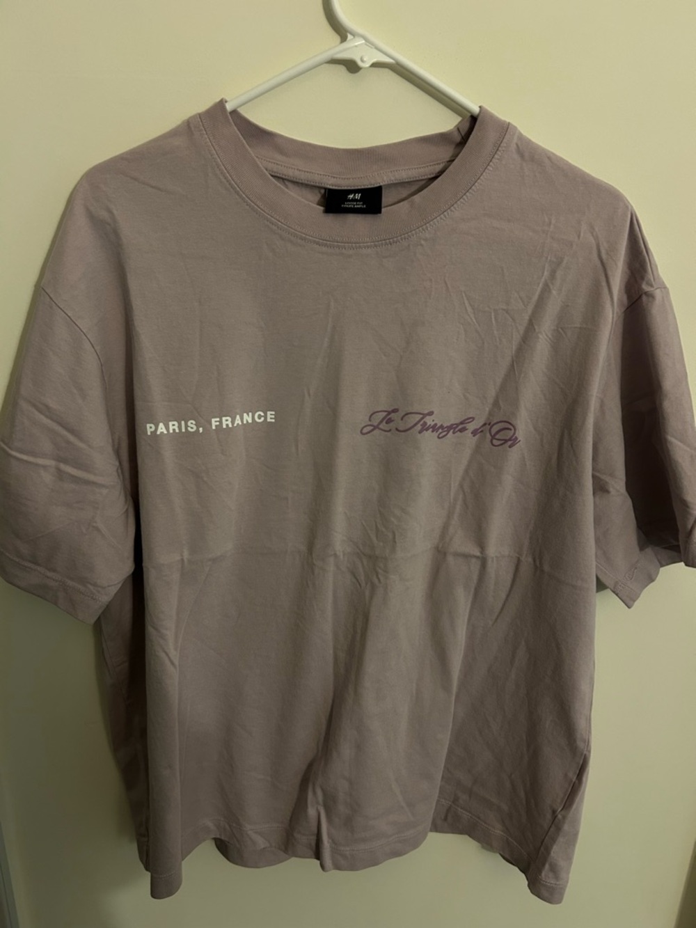 H&M Lilac Graphic Tee with Paris Script
